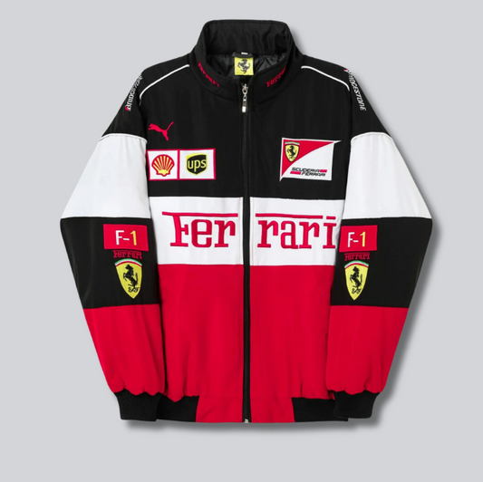 White Ferrari Vintage Racing Jacket